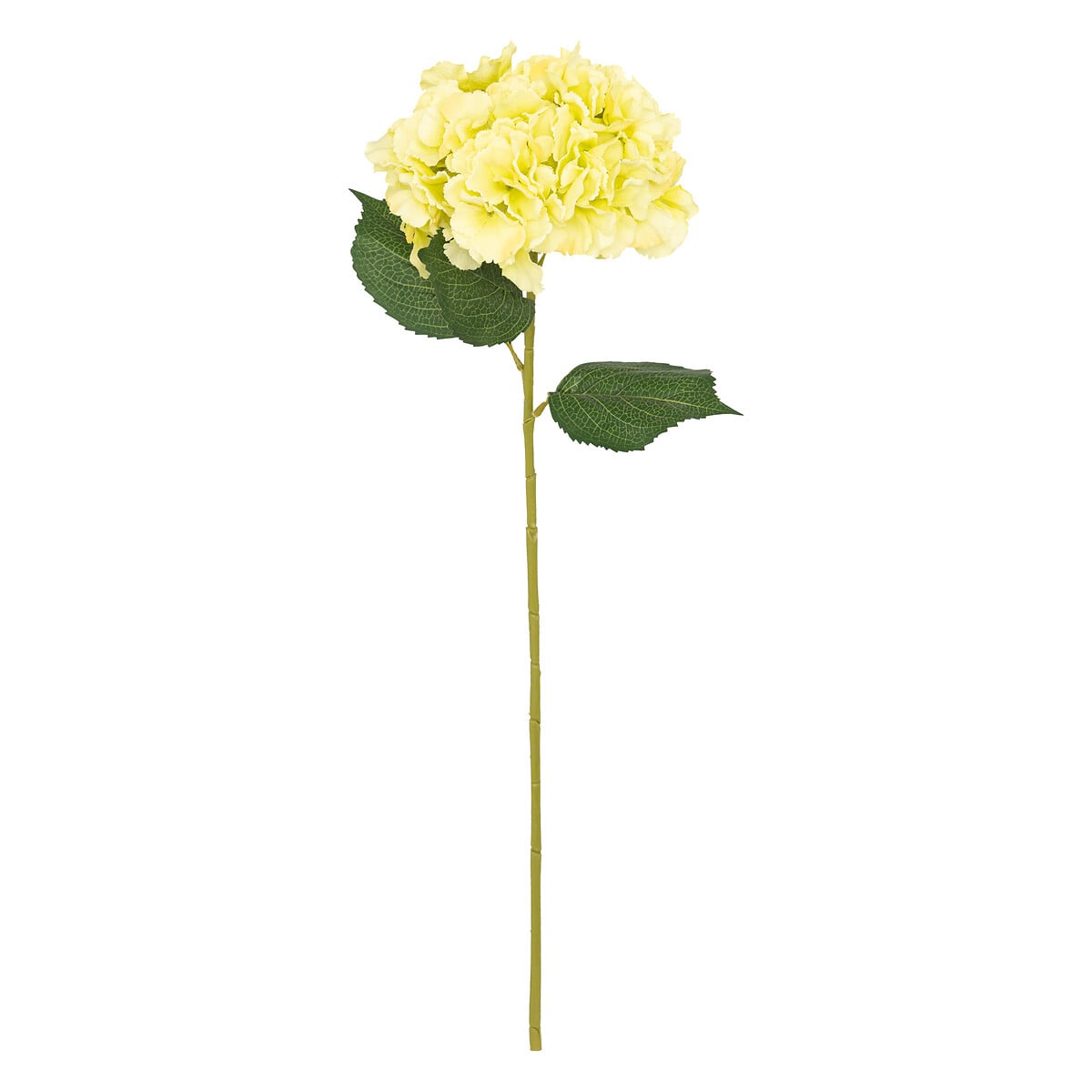Haste artificial hort&ecirc;nsia amarela 83cm