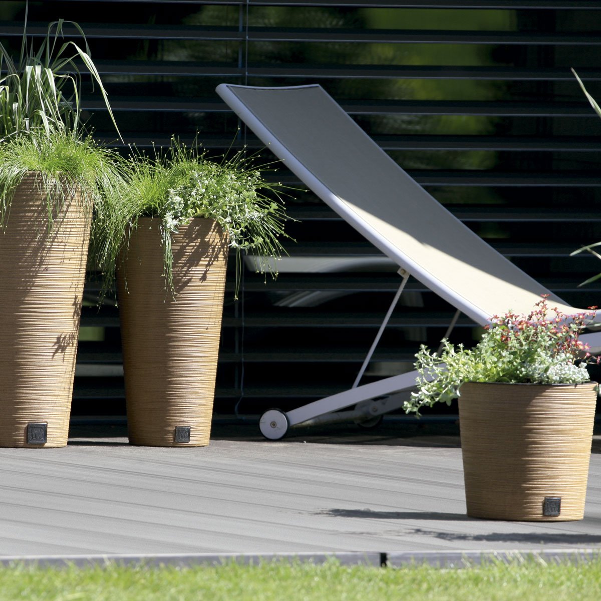 Floreira FURU eco wood castanha 25cm