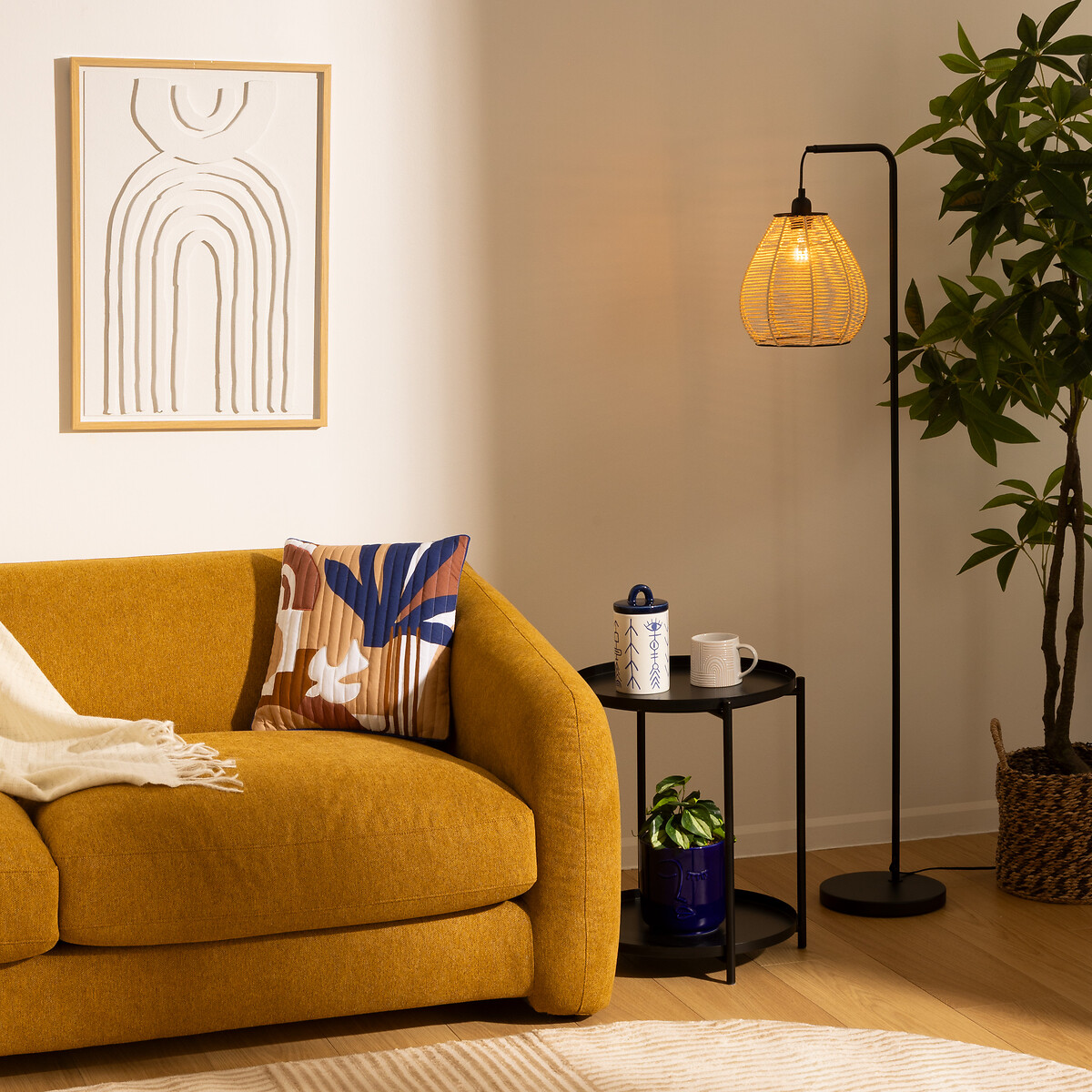 Candeeiro de pé DELIA preto 149,5cm