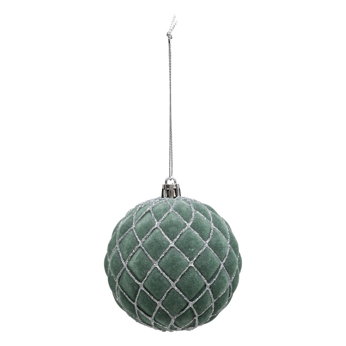 Conjunto de 9 bolas branco e verde 8cm