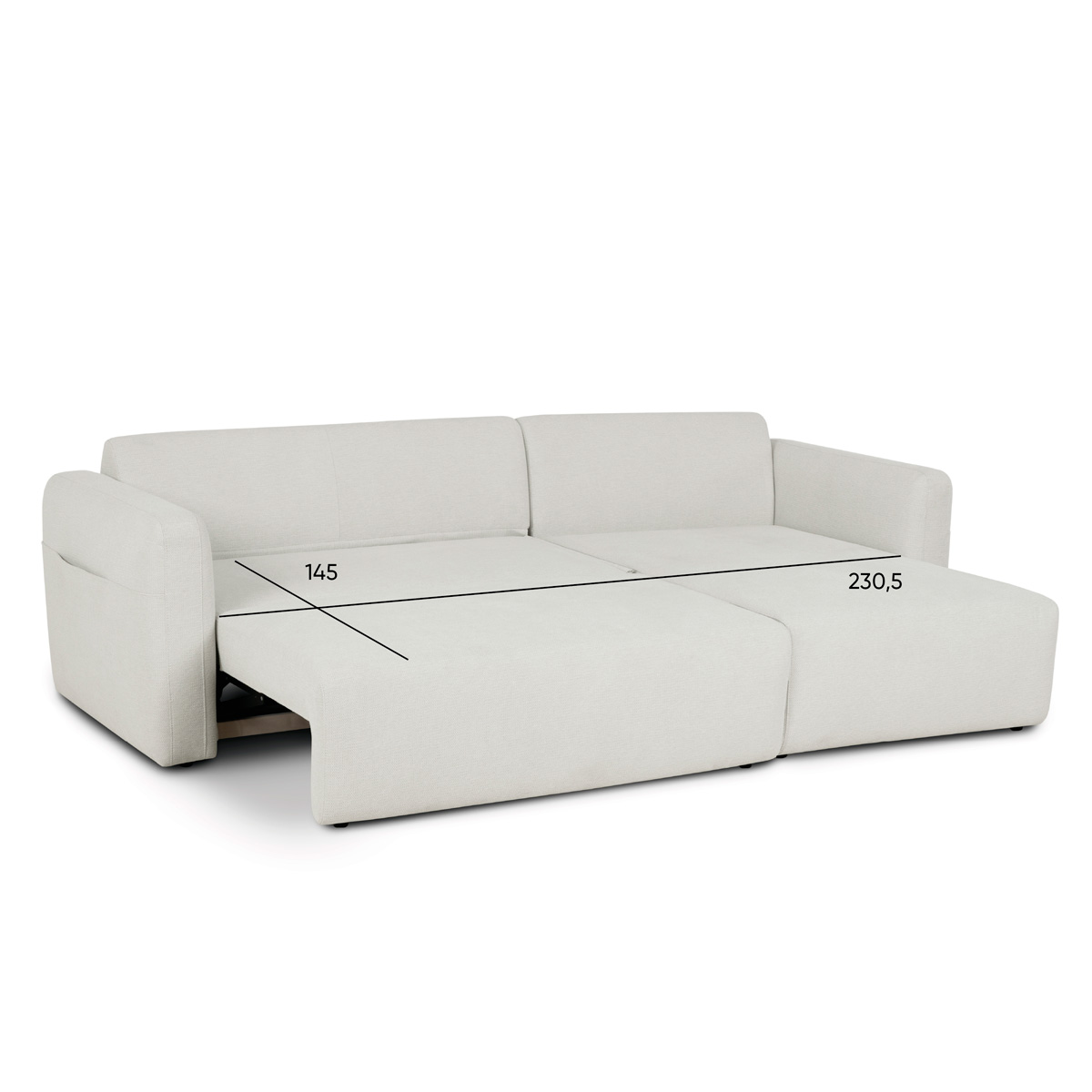 Sof&aacute; cama BERNA bege com chaise longue