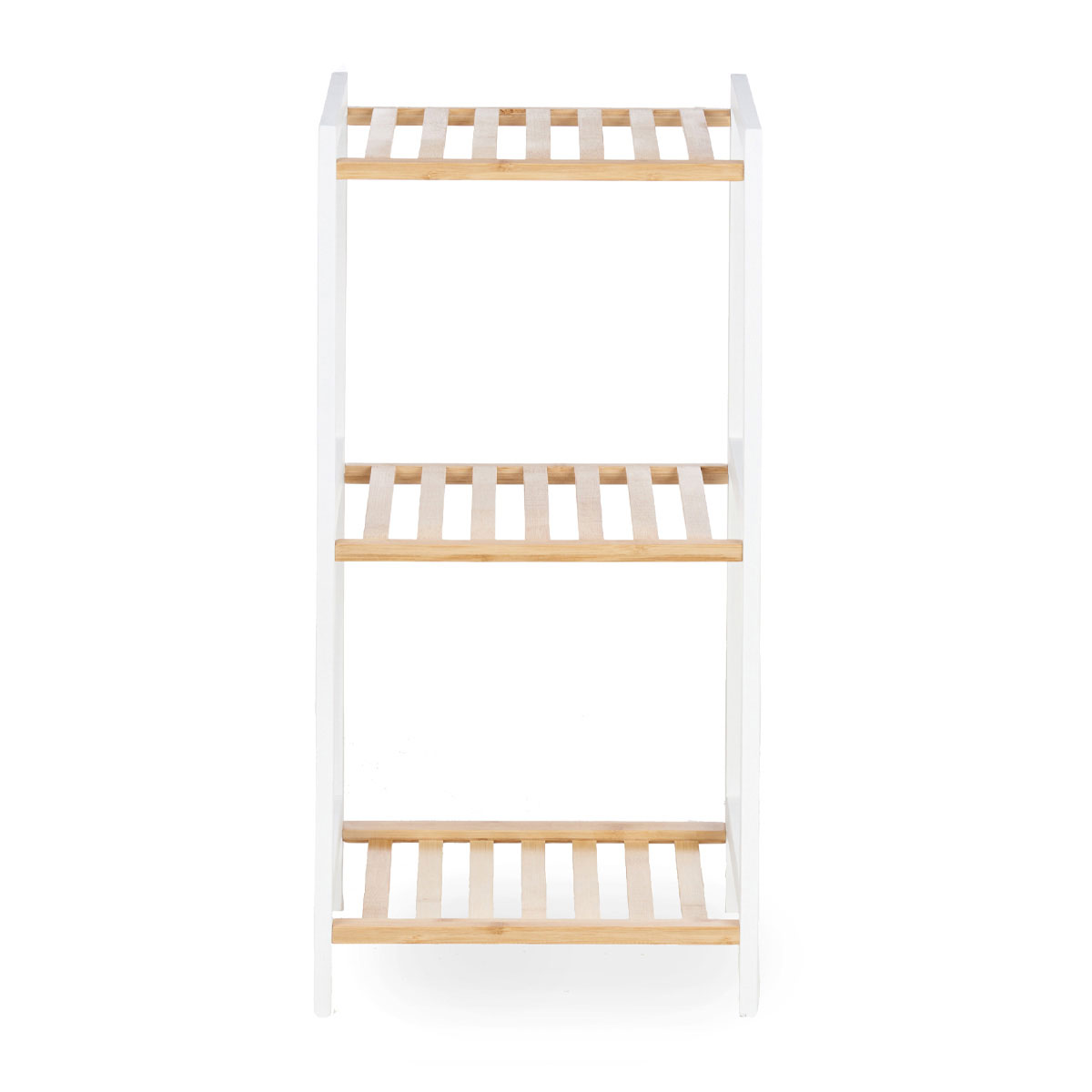 Estante com 3 prateleiras branca em bambu 70cm