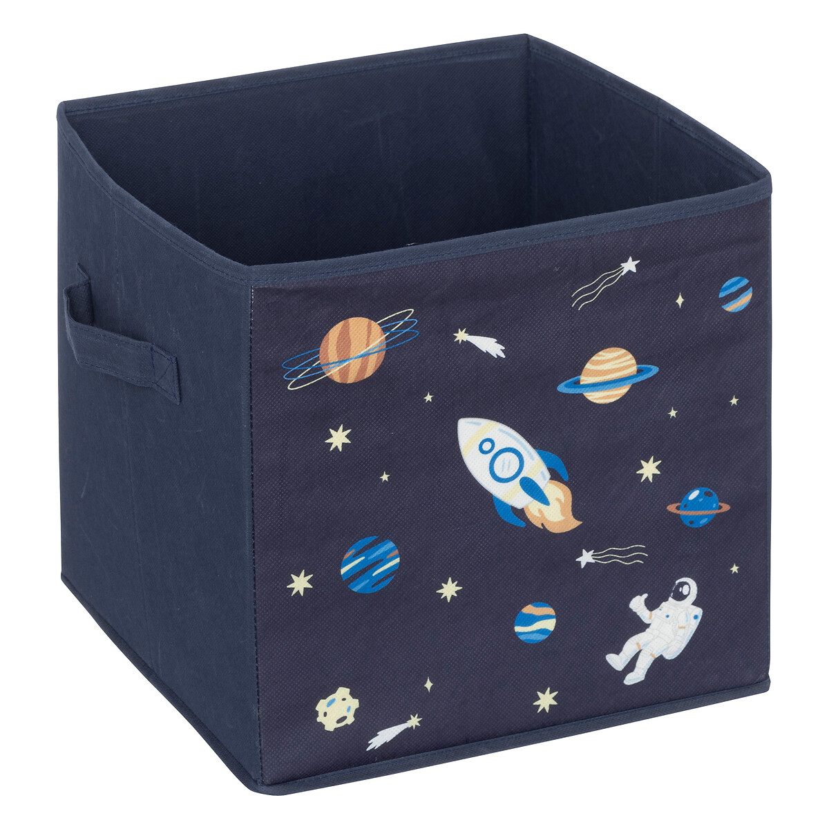 Conjunto de 2 cubos de arruma&ccedil;&atilde;o astronauta azul 29x29cm