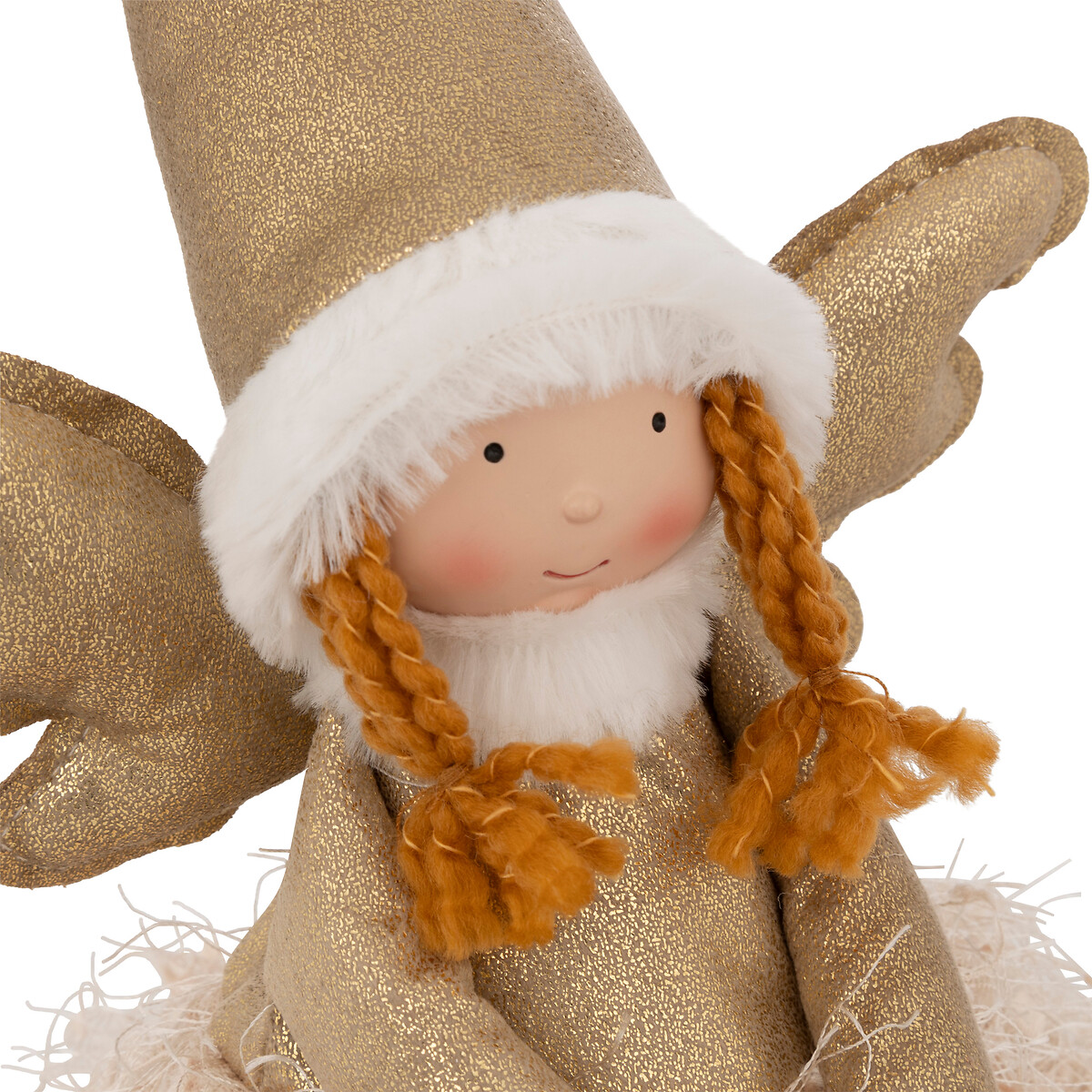 Figura de fada rose com gorro sentada 48cm