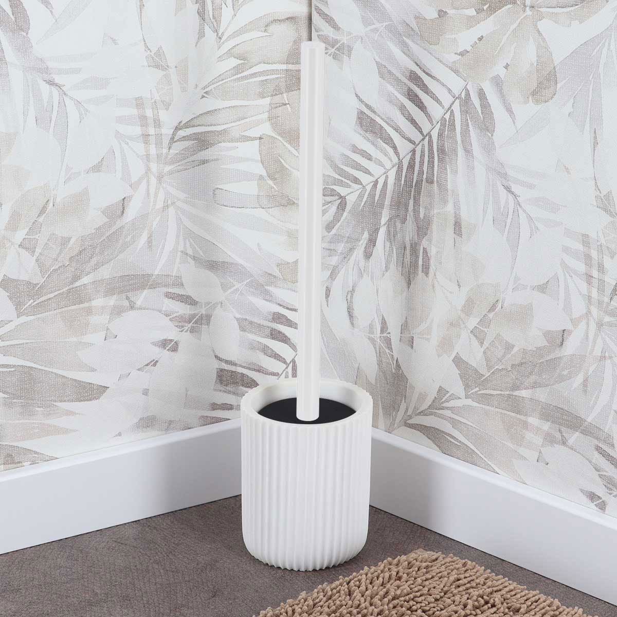 Escova WC Branco Estriado