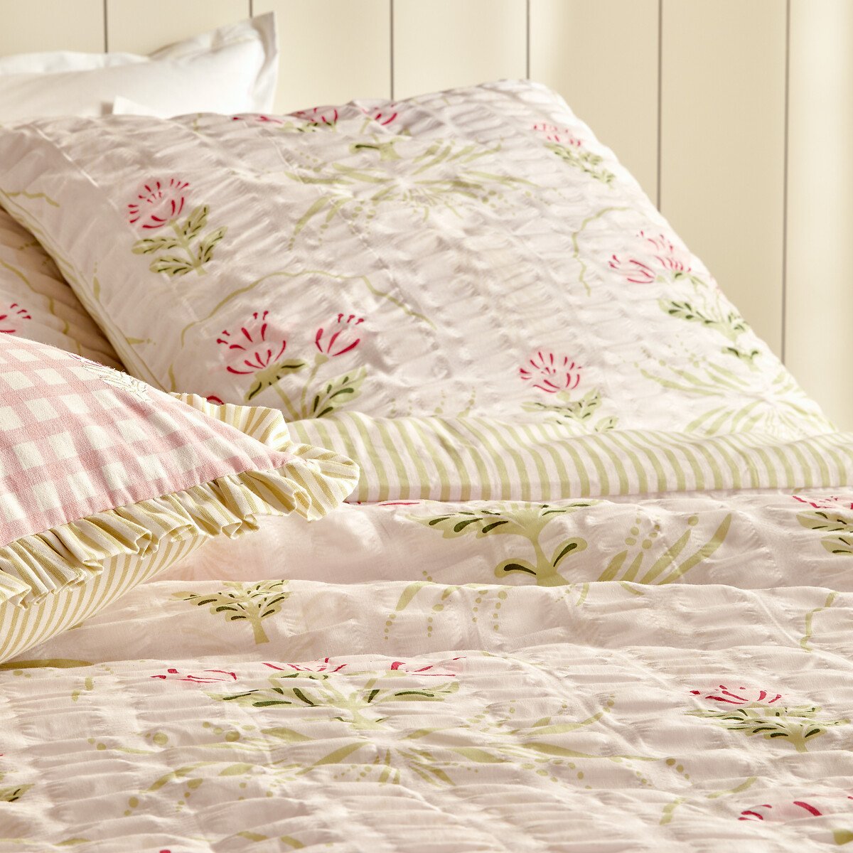 Jogo cama de casal e 2 capas de almofadas FLEUR DE ROSE 220x240cm