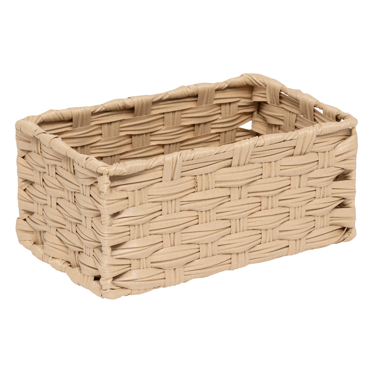 Conjunto de 3 cestos altos bege TRESSE