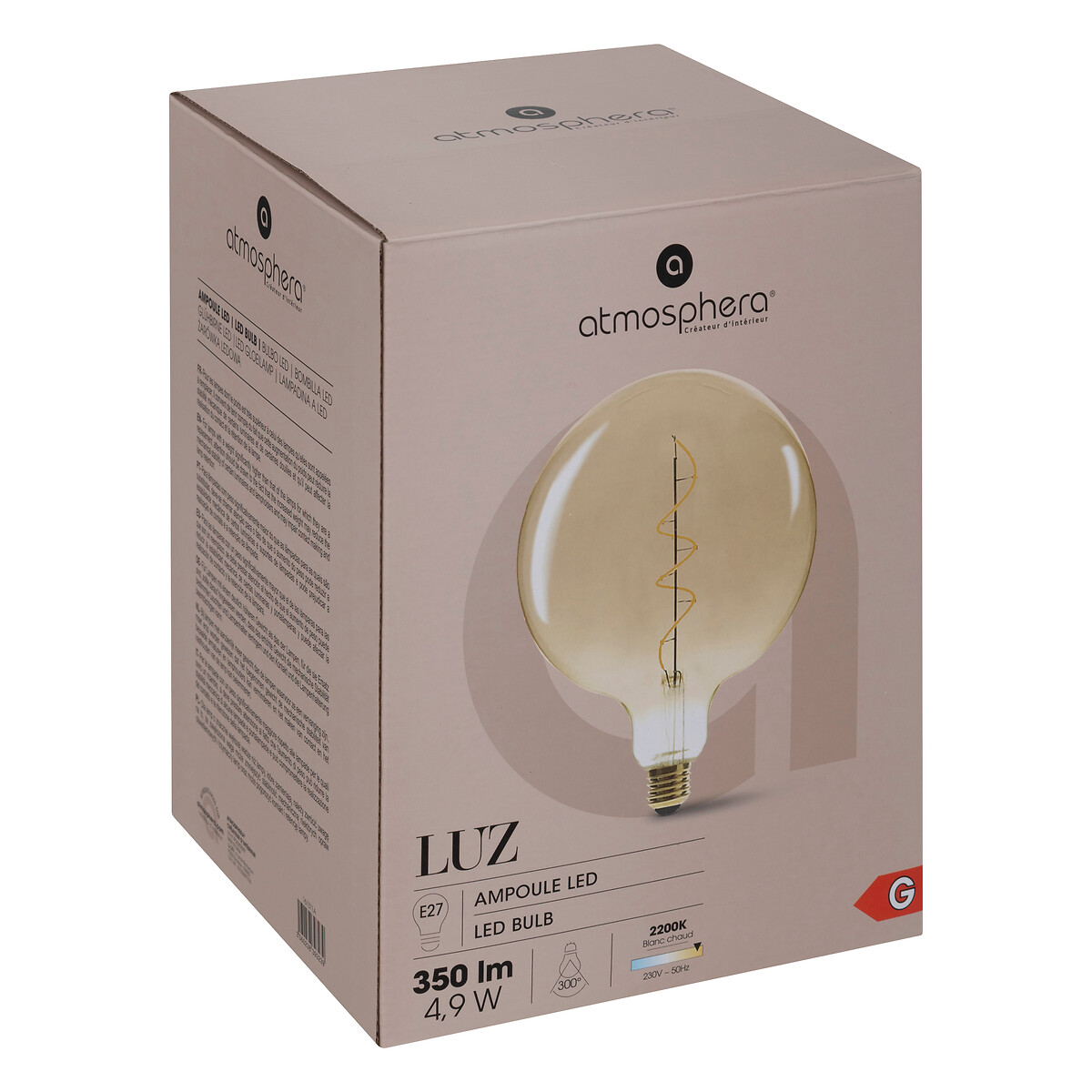 L&acirc;mpada VINTAGE ambar espiral led g200 4,9w