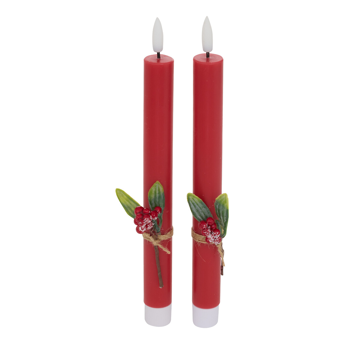 Conj. de 2 velas vermelho com led