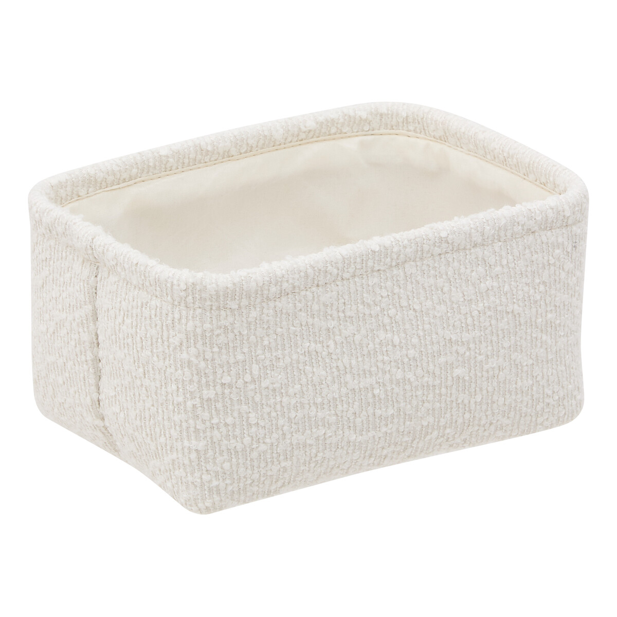 Conjunto de 2 cestos brancos em tecido boucl&eacute;