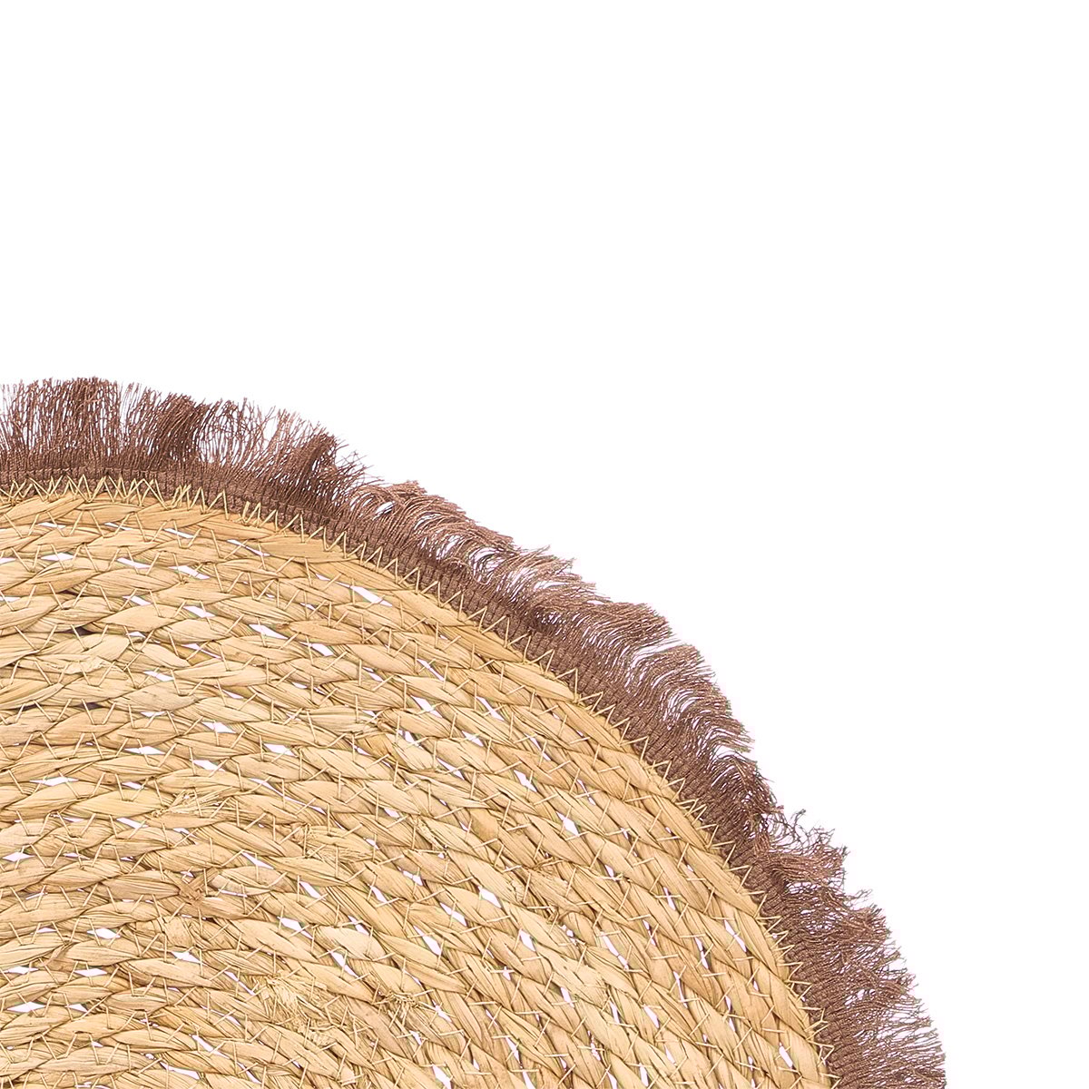 Individual de mesa com franjas castanho 38cm