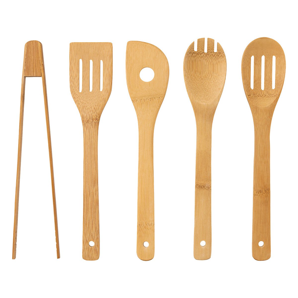 Conjunto de facas e utensílios com suporte em bambu