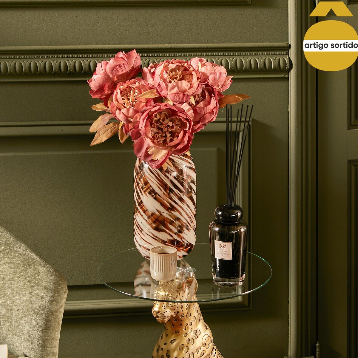 Bouquet com pe&ocirc;nias artificial 53cm