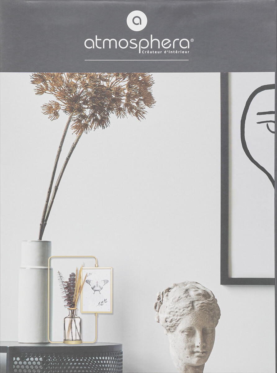 Moldura 10x15cm em metal com jarra com flor artificial