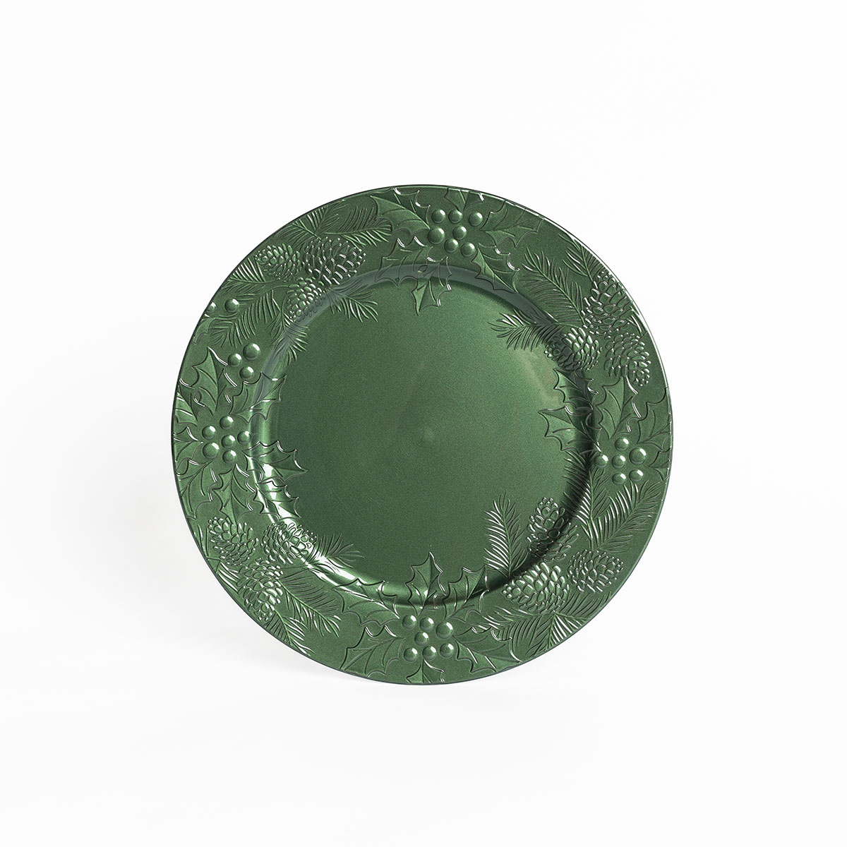 Prato marcador folhagem verde 33cm