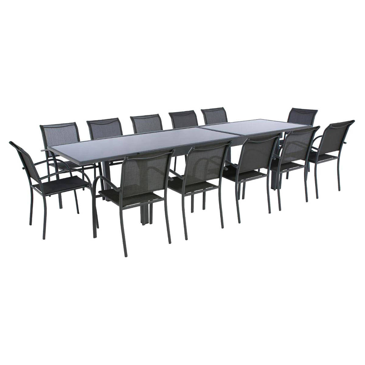 Mesa extens&iacute;vel PIAZZA cinza graphite 200-320cm