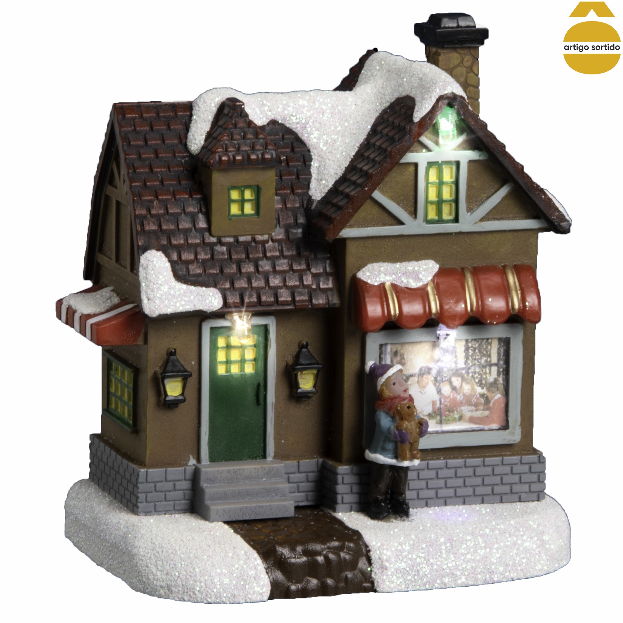 Mini aldeia loja decorativa luminosa