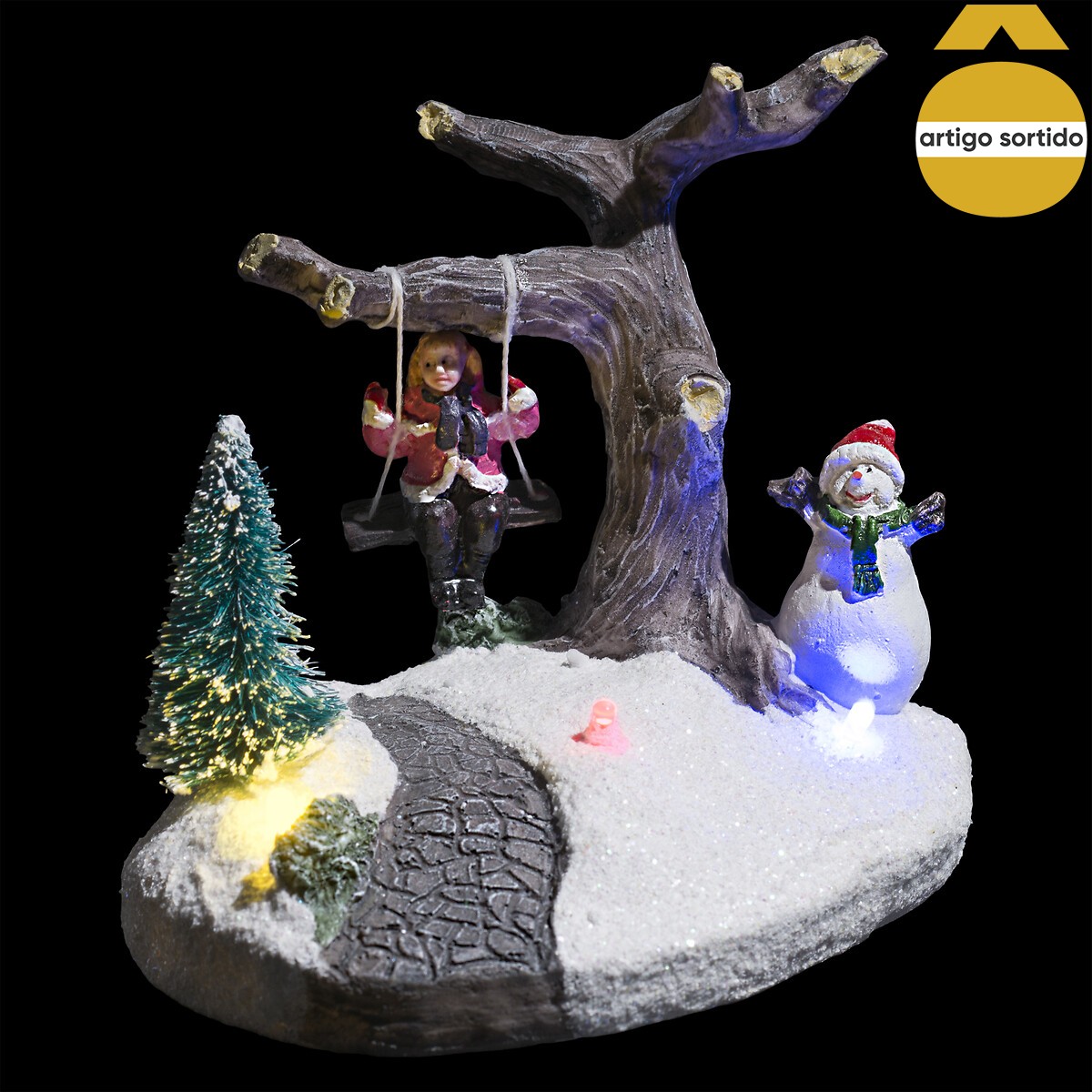 Cenário natalício com leds