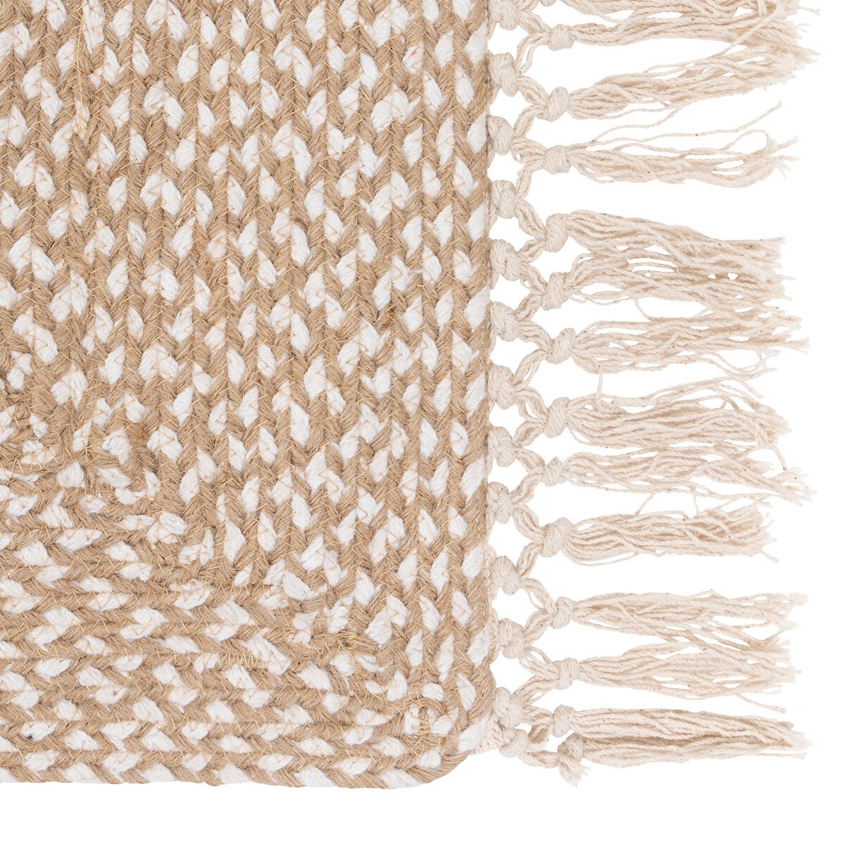 Tapete THE FLORAL bege em algodão e juta 80x200cm