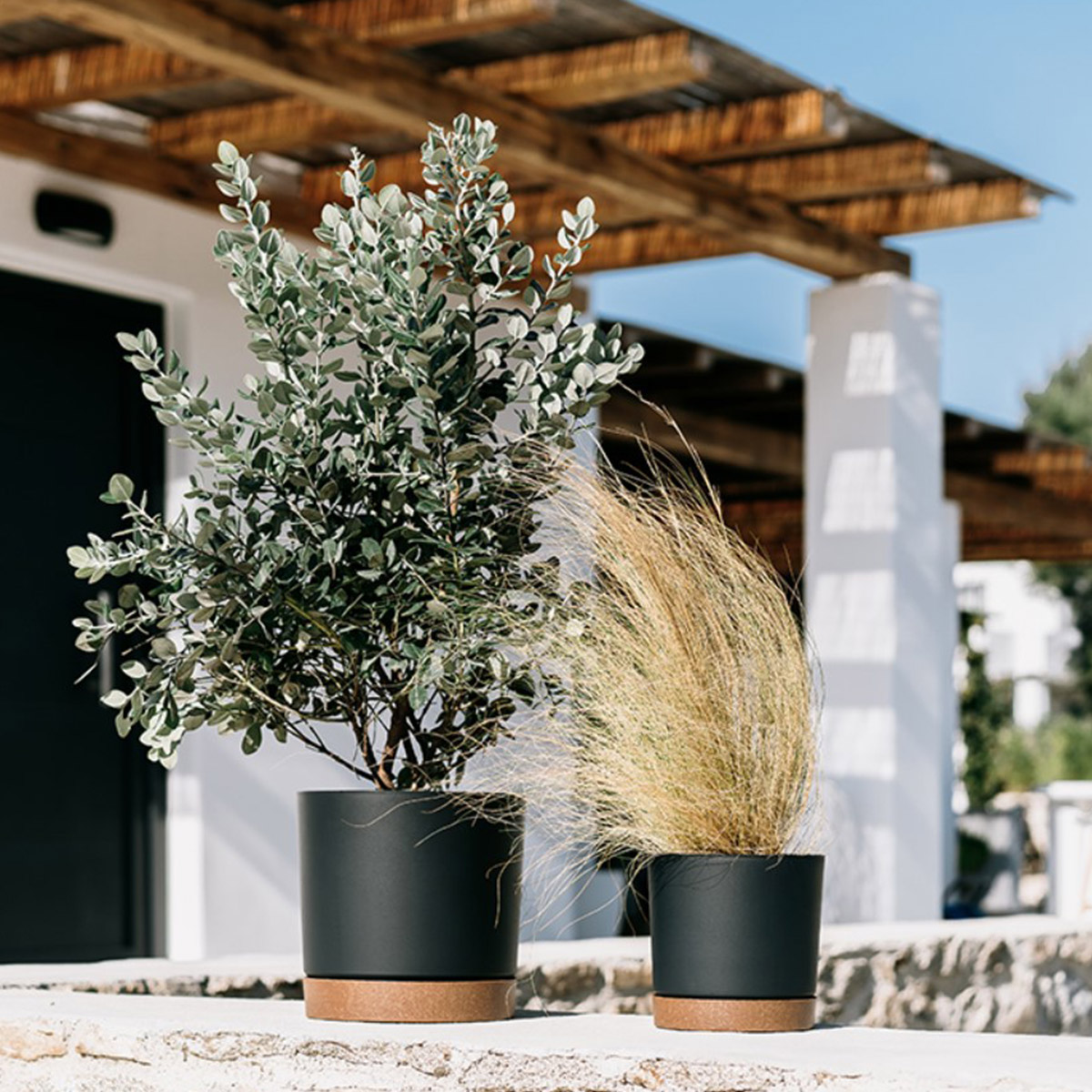 Vaso TUBO PM cinza antracite 33cm