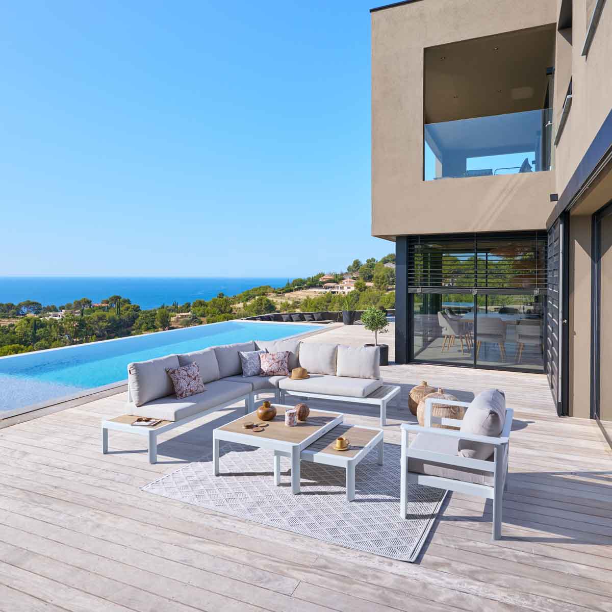 Conjunto de jardim &acirc;ngulo PARADIZE branco