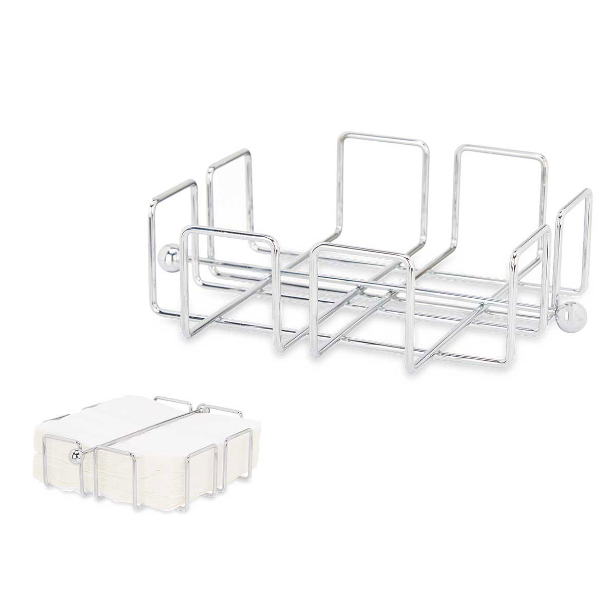 Porta guardanapos em metal cromado,  Porta guardanapos em metal cromado