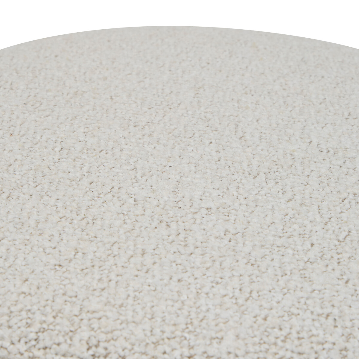 Pufe NESKY branco em boucl&eacute; D41x45cm