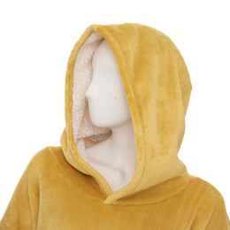 Manta camisola com capuz ocre