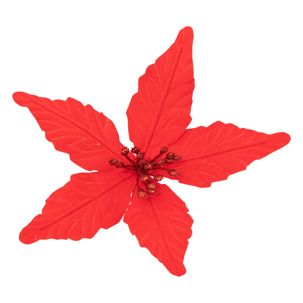 Flor poins&eacute;tia vermelho matte com mola
