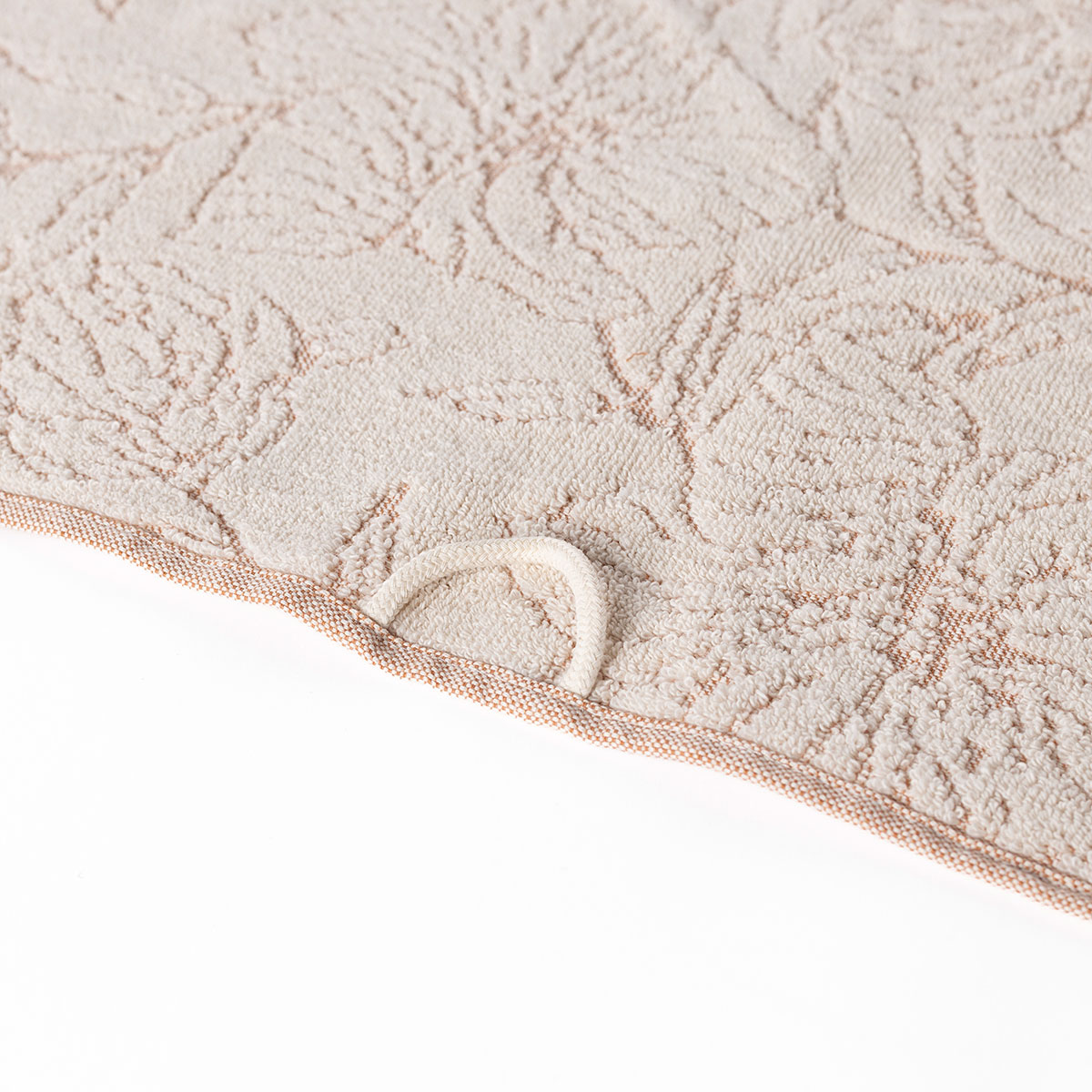 Toalha len&ccedil;ol de banho SAVANA salm&atilde;o e cru 100x150cm