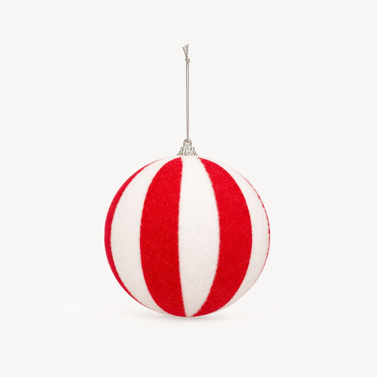 Bola de natal maxi com riscas 15cm