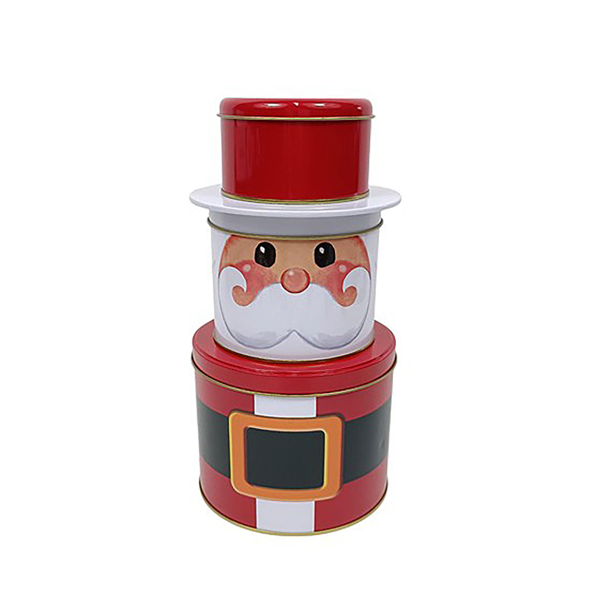 Lata pai natal vermelho em metal 25cm,  Lata pai natal vermelho em metal 25cm