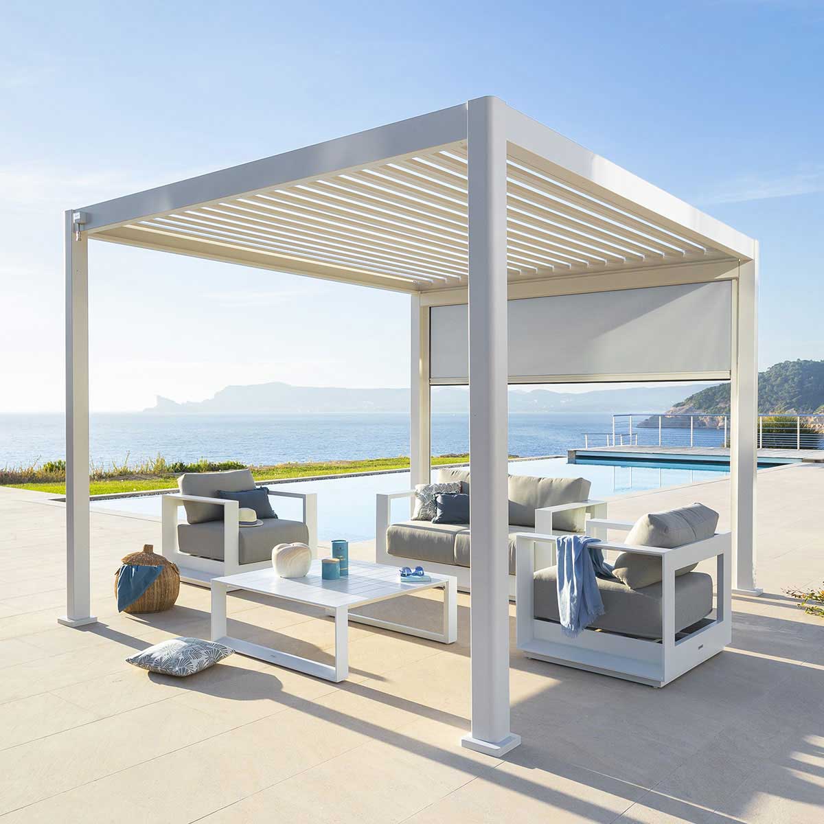P&eacute;rgola &Eacute;VORA branca 3,6x3,6m