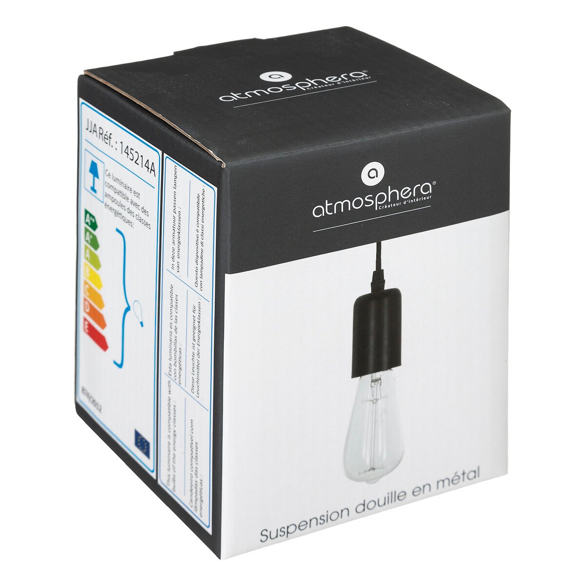 Candeeiro de teto em metal preto