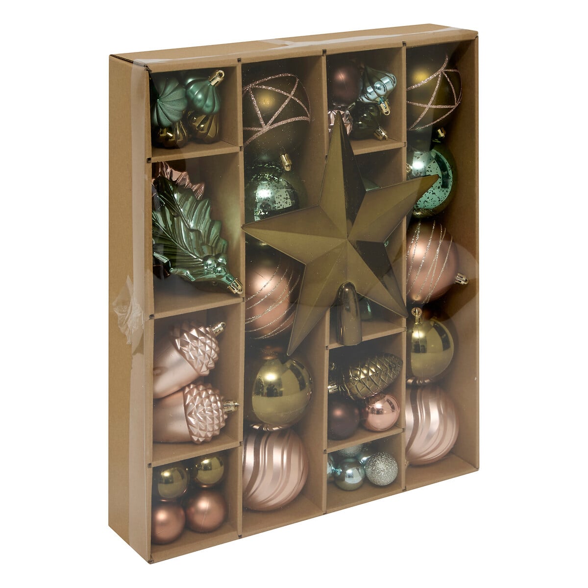 Conjunto de 60 pe&ccedil;as para decora&ccedil;&atilde;o &aacute;rvore