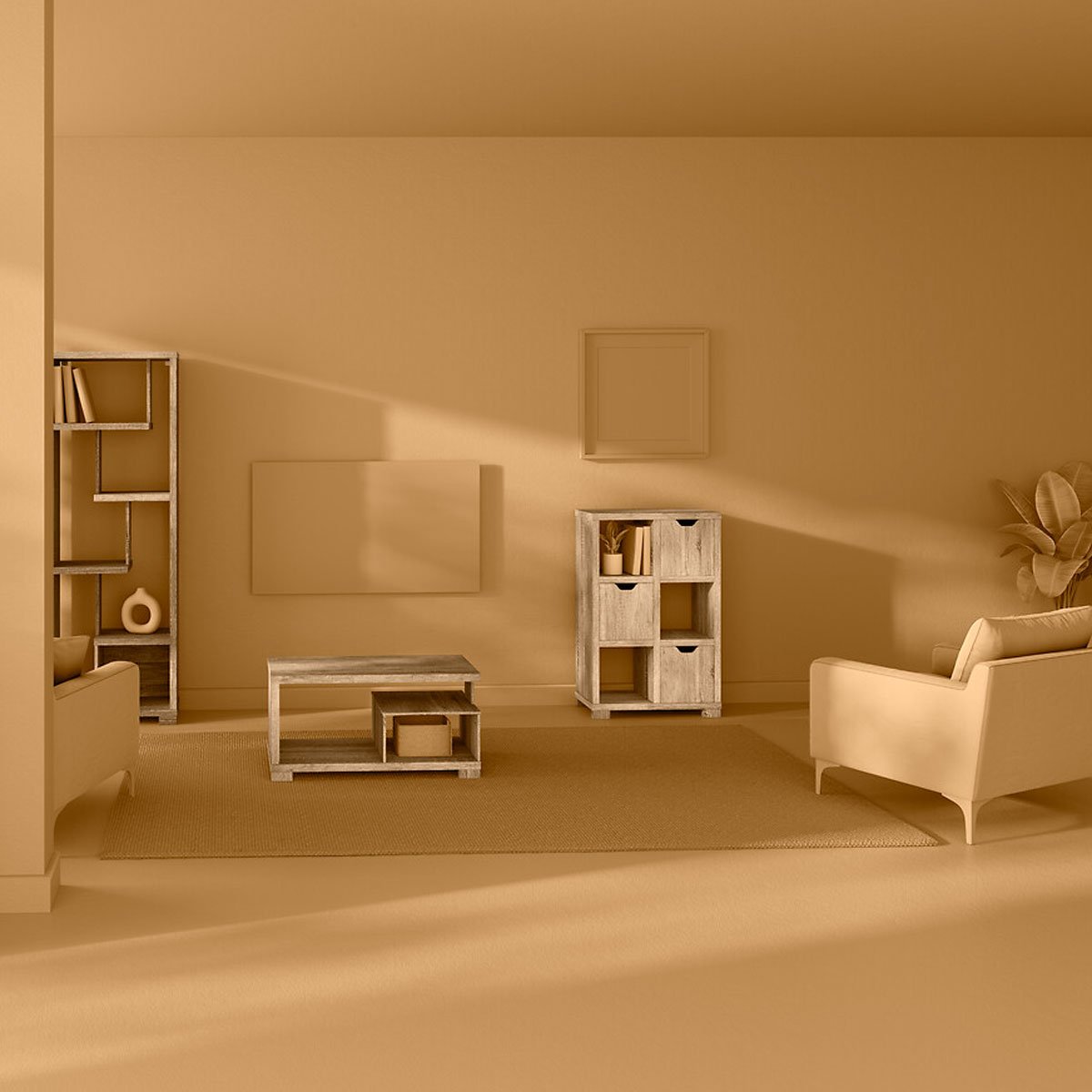 M&oacute;vel BIVOAK castanho com 6 cubos