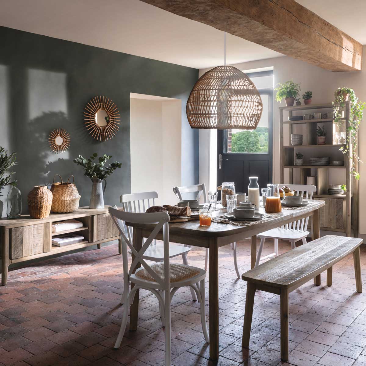 Cesto decorativo seagrass natural com pegas