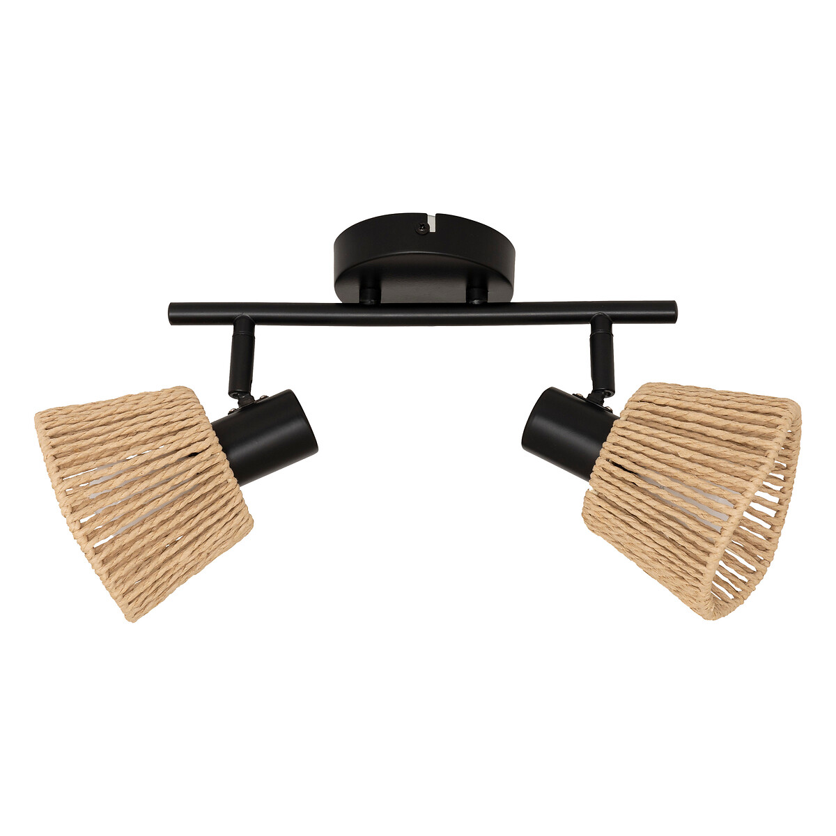 Candeeiro de teto MYHA bege em corda com 2 focos