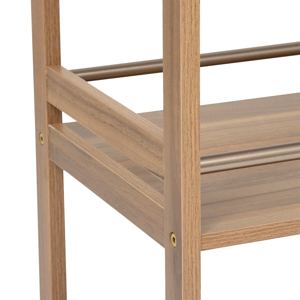 Carrinho de apoio com 3 n&iacute;veis castanho