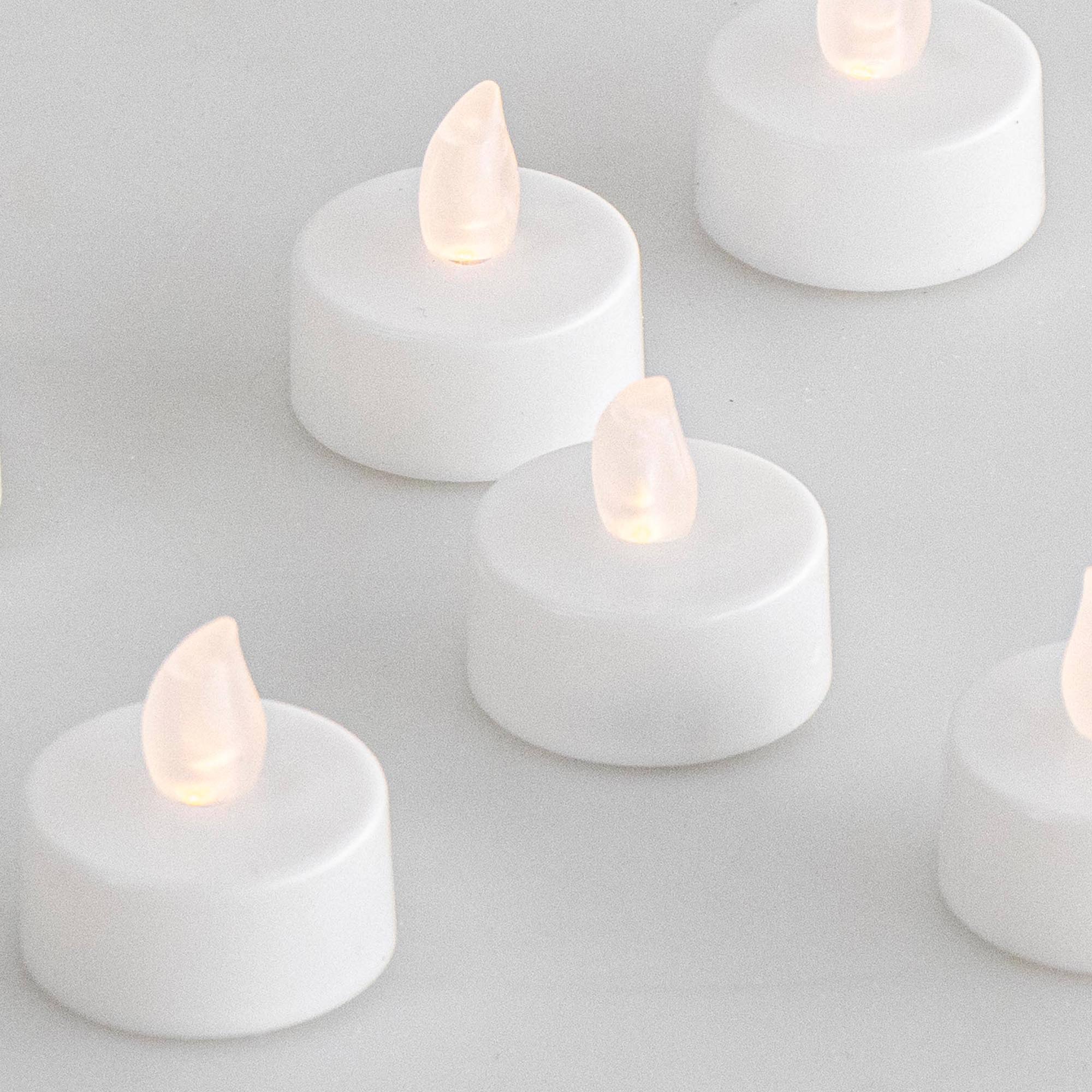 Conjunto de 6 velas tealight com led branco quente