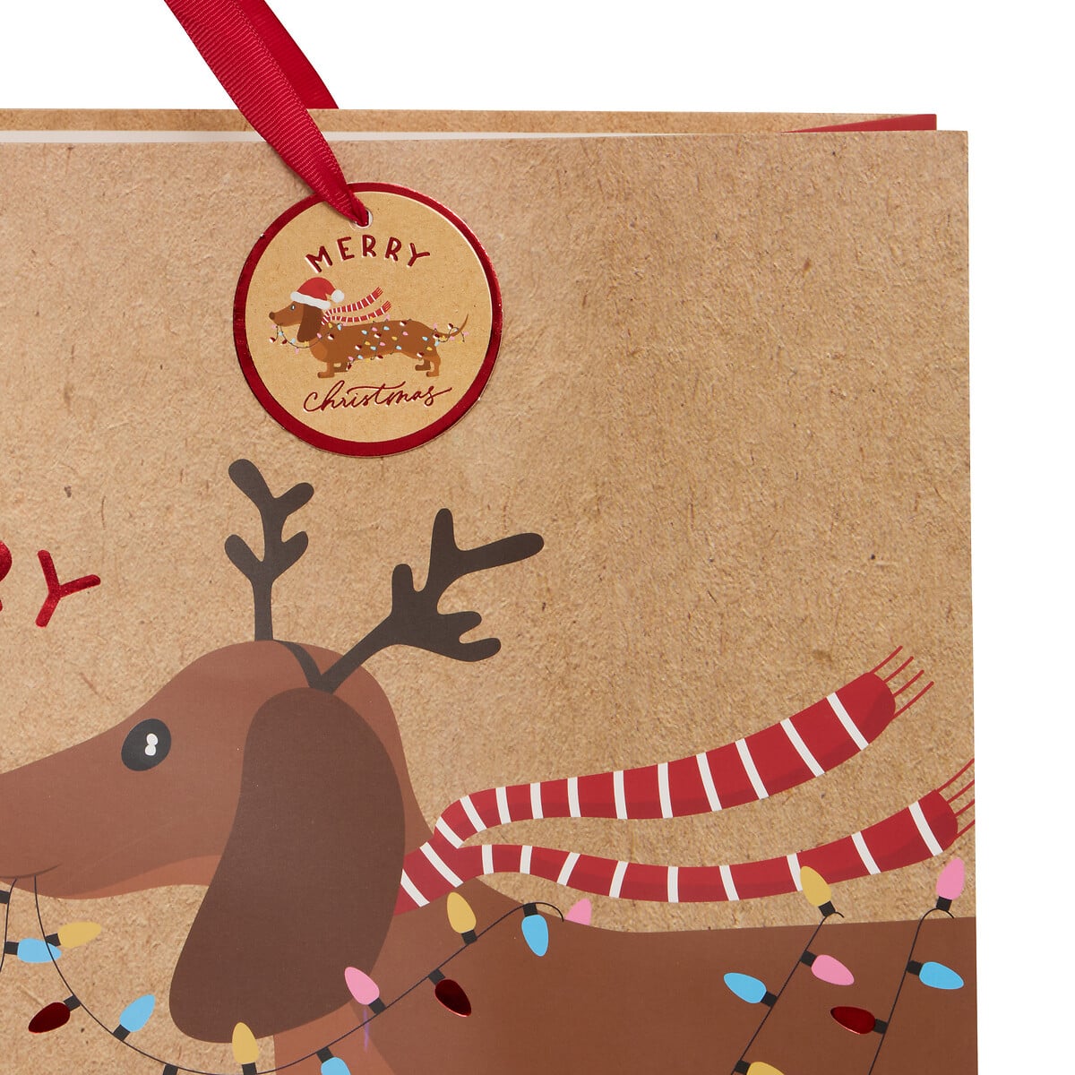 Saco oferta com c&atilde;esnatalicios 33x15x46cm