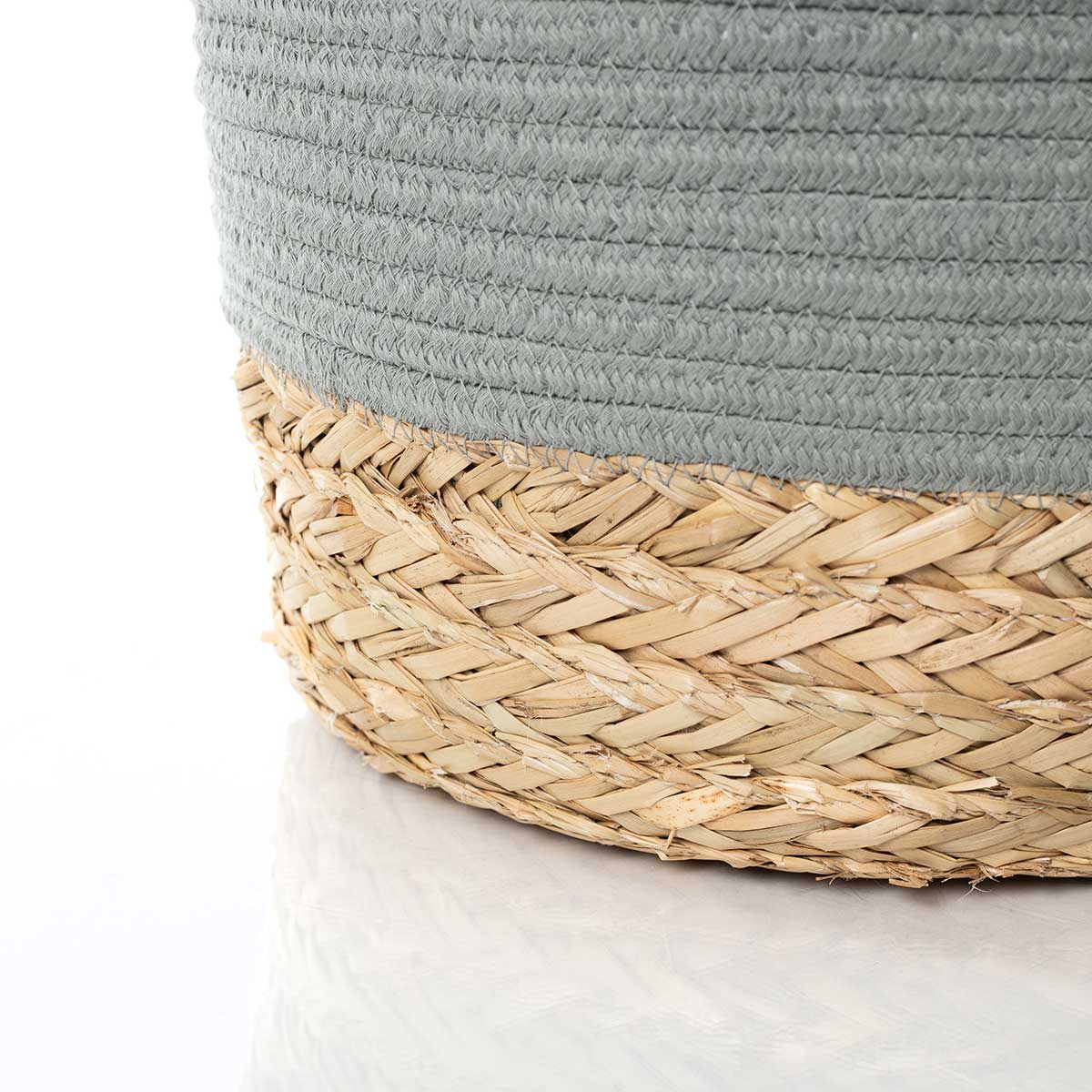 Cesto wc verde caqui e natural 25x32cm