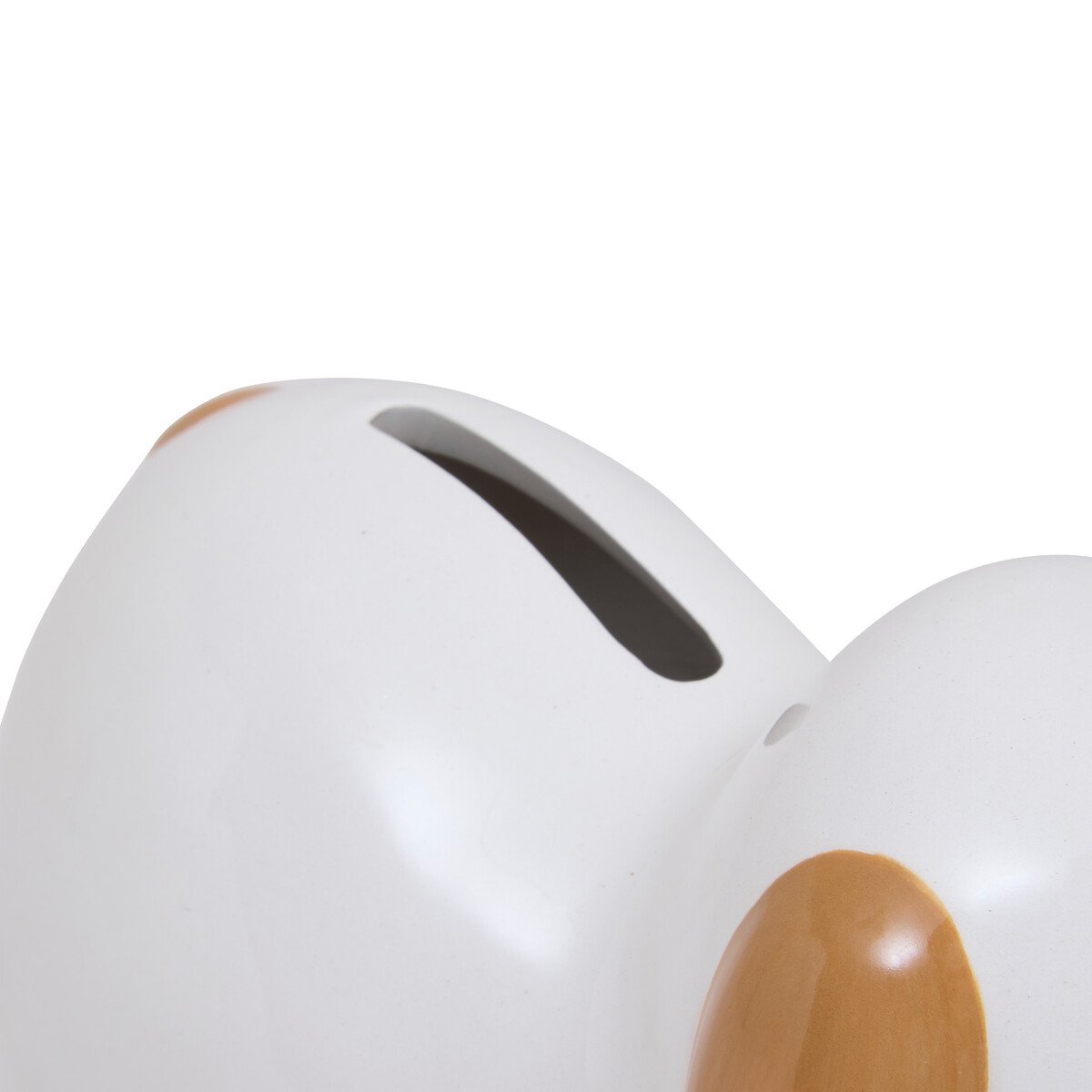 Mealheiro c&atilde;o branco e castanho 7cm