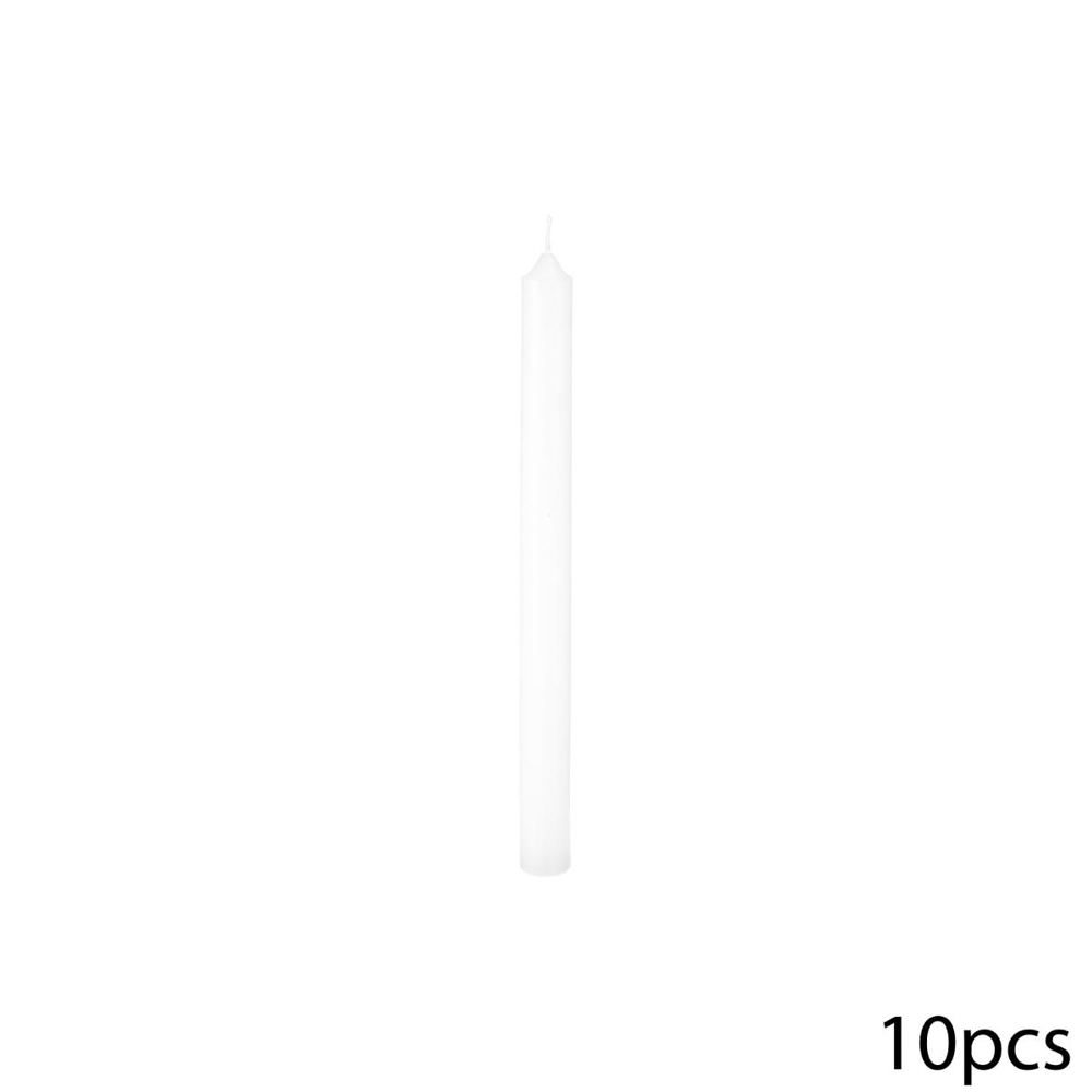 Conjunto de 10 velas brancas 25cm