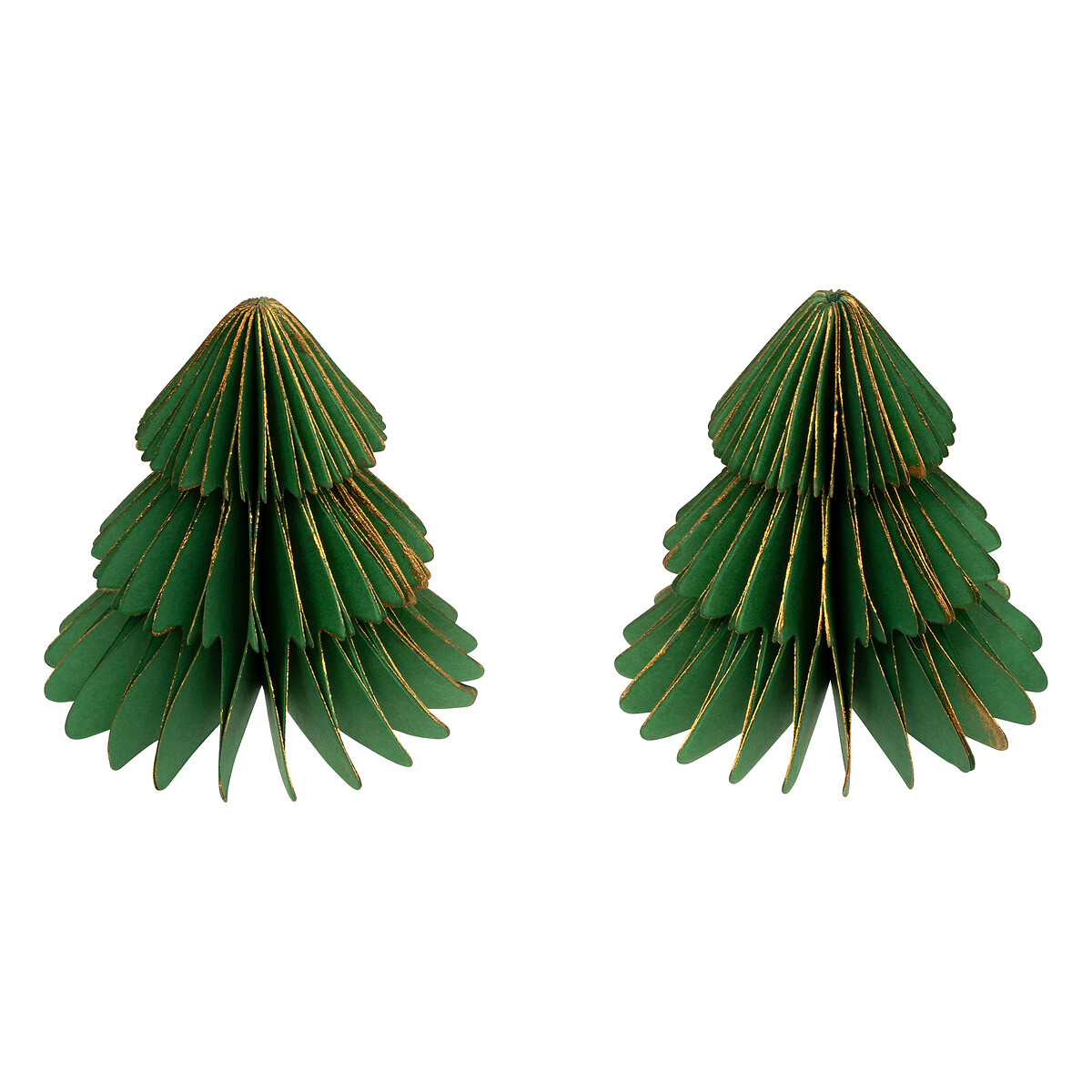 Conjunto de 2 &aacute;rvores de natal para mesa verde 6x6cm