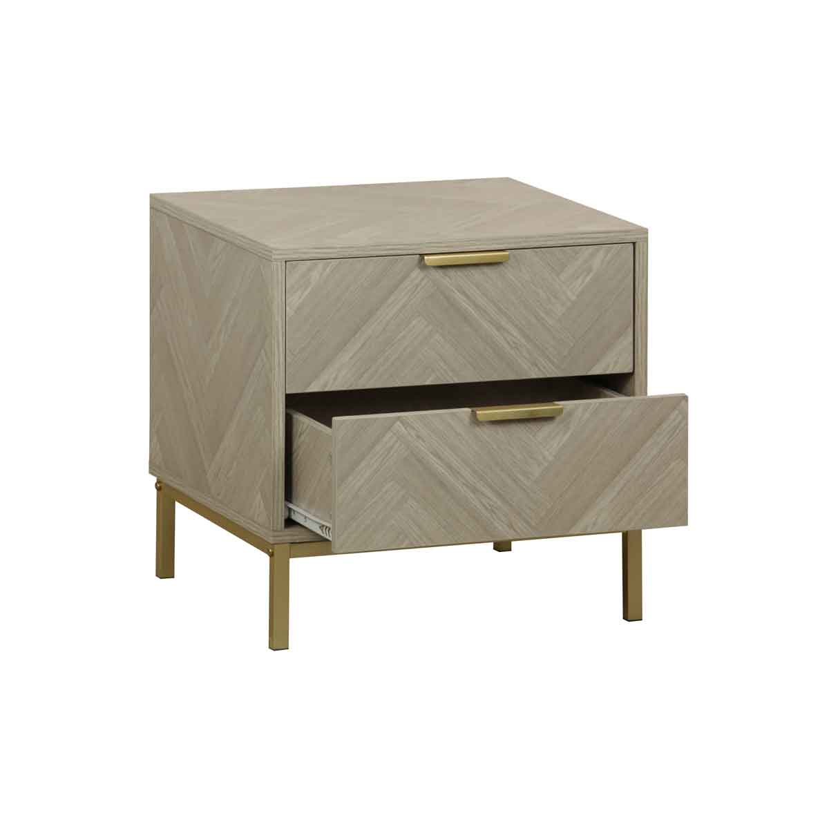 Mesa de cabeceira CHEVRON bege em mdf