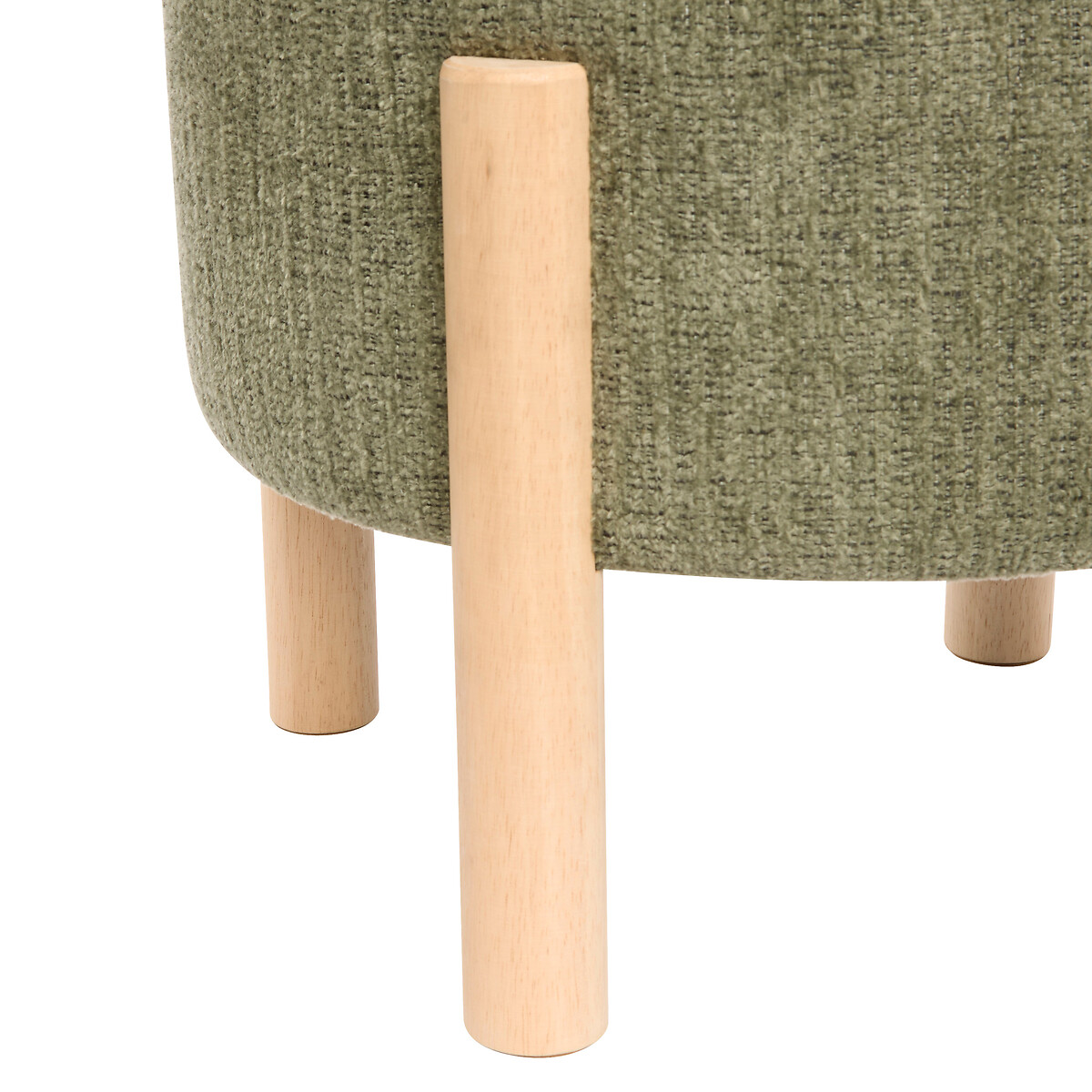 Pufe com arruma&ccedil;&atilde;o ELKI chenille verde caqui
