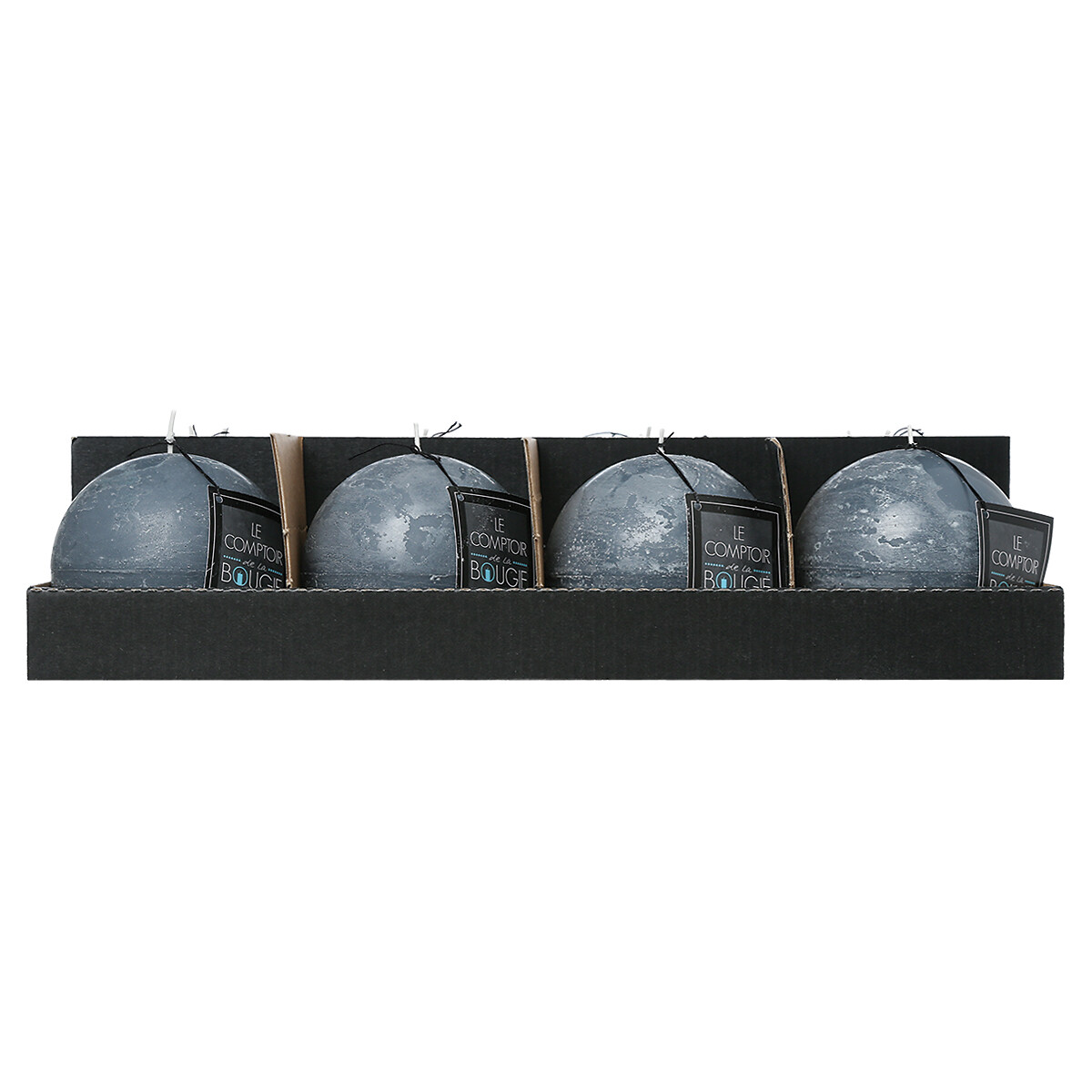 Vela bola r&uacute;stica cinza escuro 10cm