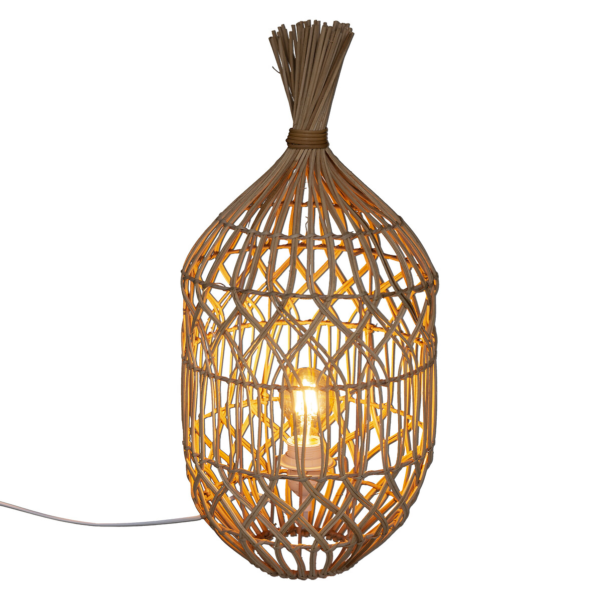 Candeeiro de mesa MILOU bege em rattan 55cm