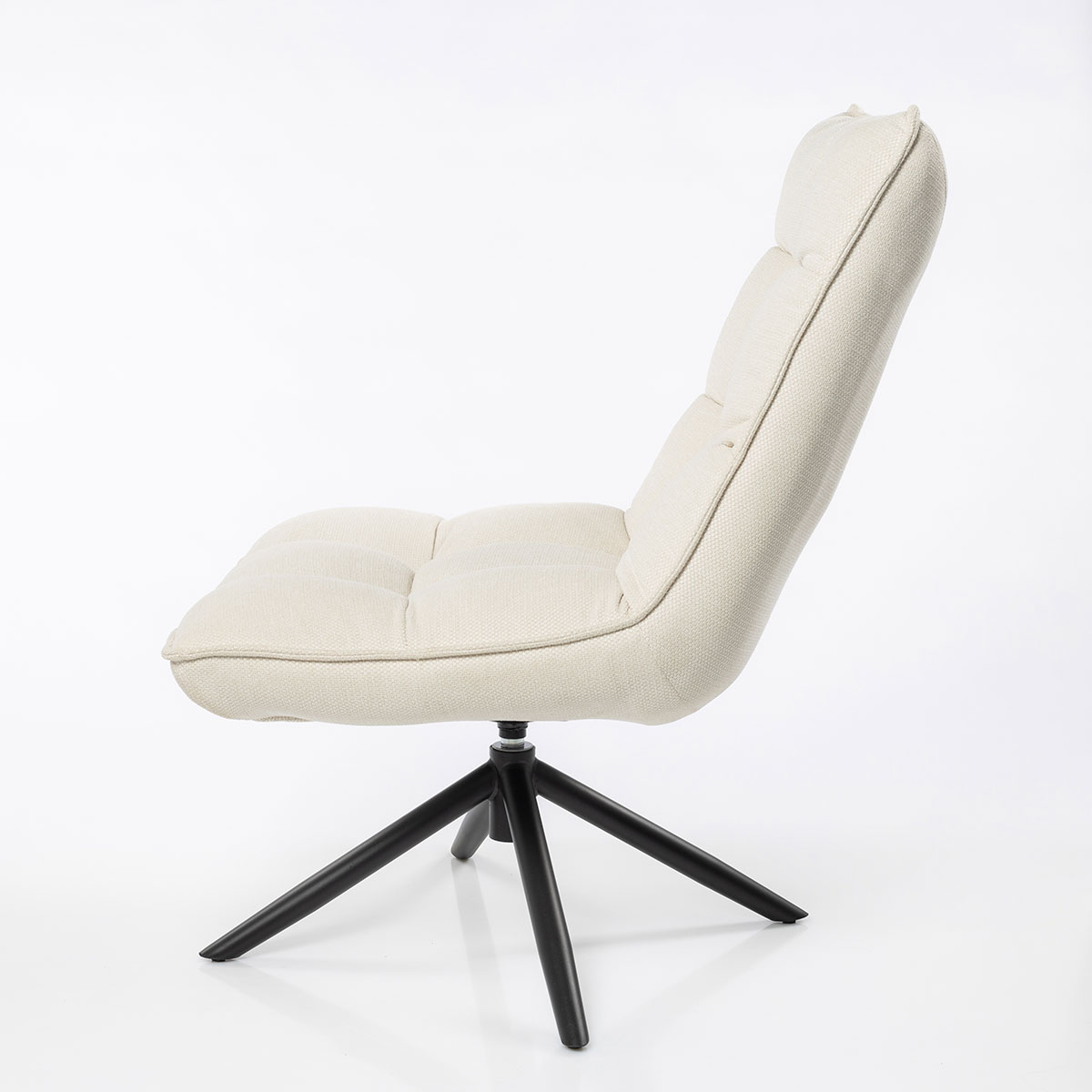 Poltrona MEL rotativa em tecido cru